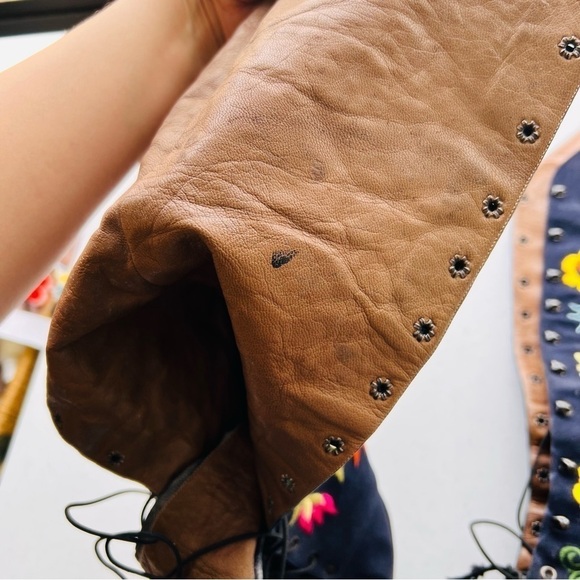 Jerry Edouard Vintage Extremely Rare Floral Beaded  Embroidered High Lace Boots - Picture 7 of 11